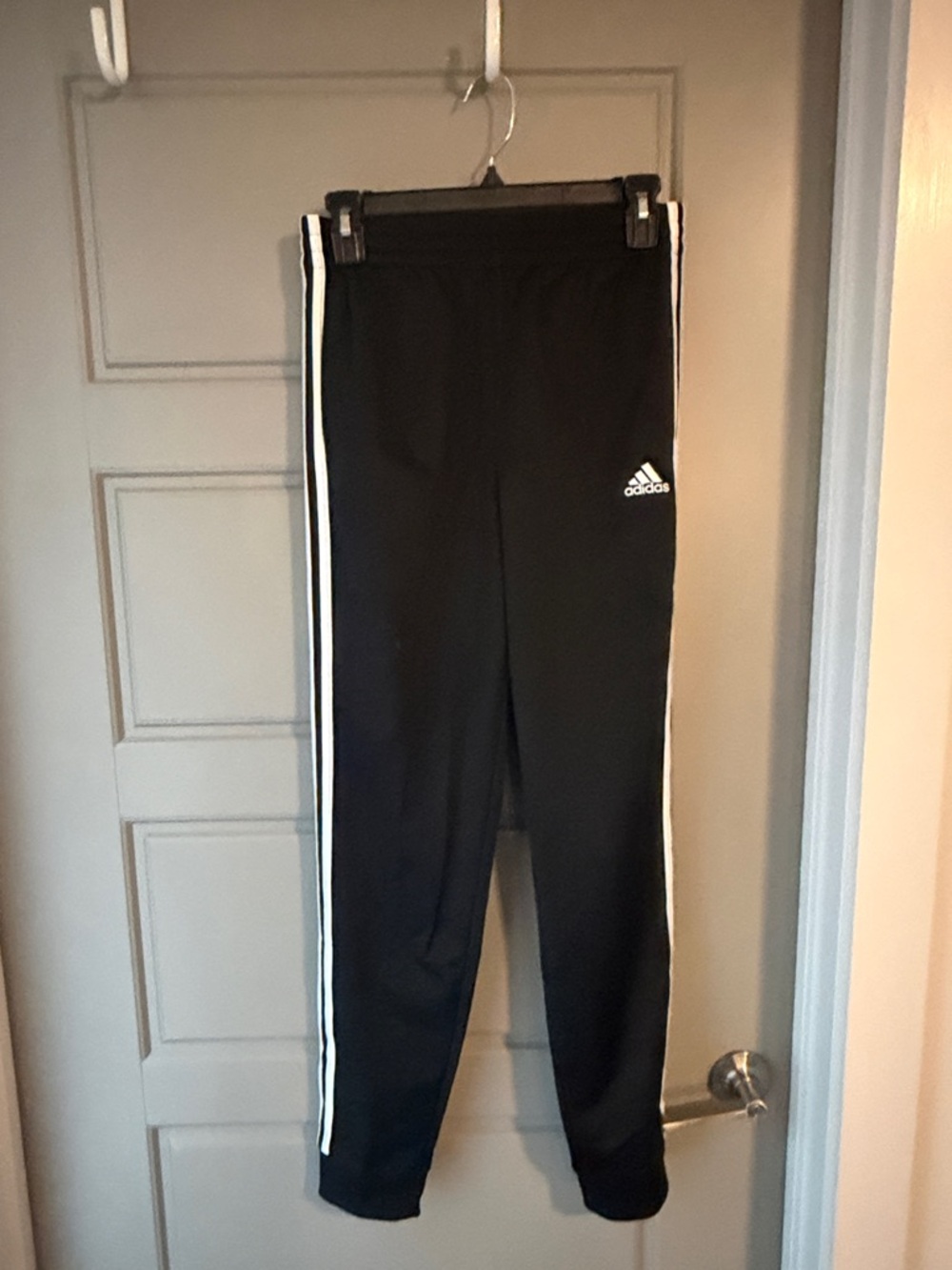 adidas Black Sweatpants with White Side Stripes